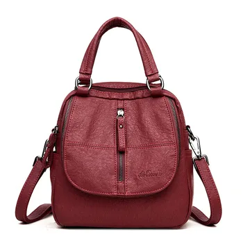 

Women backpack vintage bag for women 2019 casual tote bookbags female bag large capacity leather shoulders bag for teenager girl