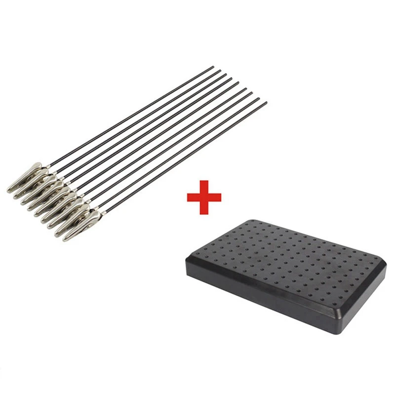 

9 x 14 Holes Painting Stand Base with 10Pcs Metal Alligator Clip Stick Modeling Tool Set Toys Hobbies Accessories