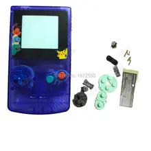 Чехол для мальчика в стиле ретро, чехол для консоли, прозрачный синий цвет, чехол для Nintendo dogbc Gameboy, цветная крышка, кнопки на заказ