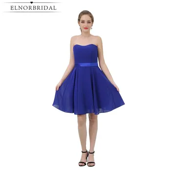 

Royal Blue Cocktail Dresses Cheap 2020 Short Prom Dress Strapless Vestido De Festa Curto De Luxo A Line Homecoming Party Gowns