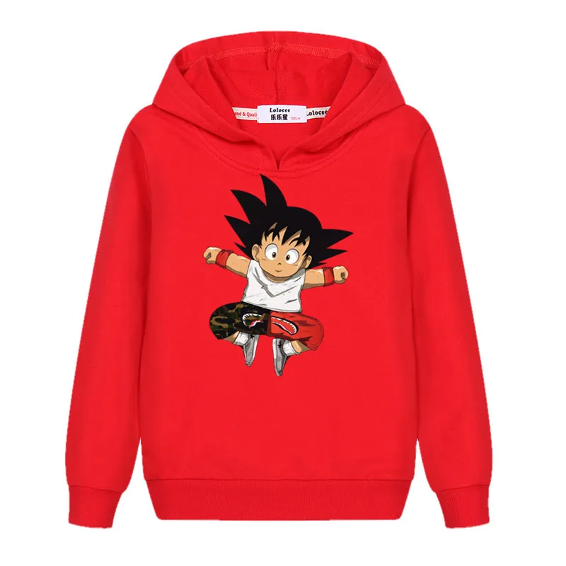 

New Cartoon Fashion Children's Sweater Boy Dragon Ball GOKU Hoodie Long Sleeve Cotton Clothing baby girl Anime Print Sweatshirt