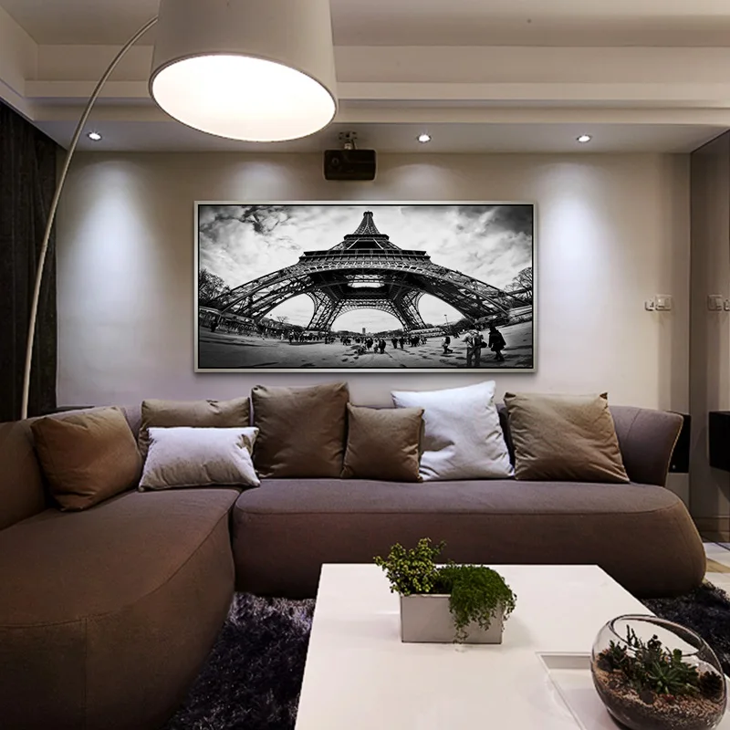 Large Size New Angle Paris Tower Poster Print Modern Famous France Landscape Canvas Painting Wall art Pictures for Living Room (4)