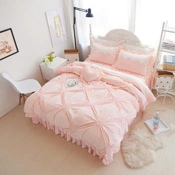 

Modern princess fleece winter bedding set purple blue pink full queen size duvet cover sets oriental style bed linen bedclothes