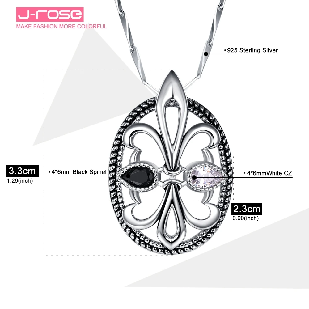Хит продаж Jrose Pear Cut белая CZ & черная маска из стерлингового серебра 925 пробы кулон