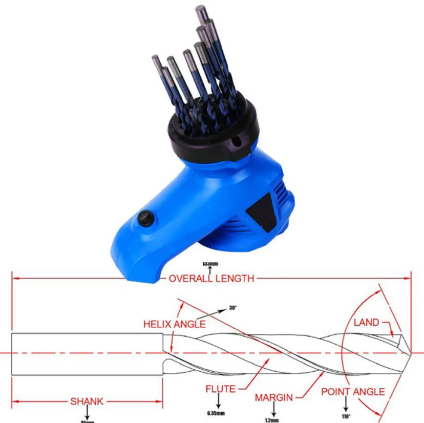 

Promotion mini Electricity sharpener for Novices Grinder Tool Eu Plug 96w Electric Drill Bit Grinder For Sharpening Size 3-12mm