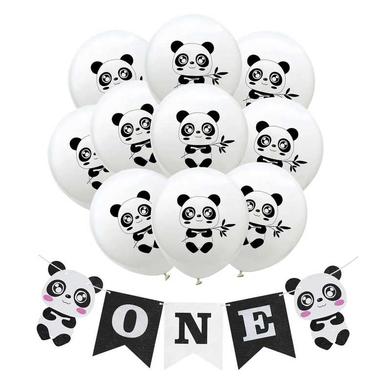 Милые 12 дюймов панда латексные воздушные Шары Баннер с днем рождения панда вечерние украшения детский душ 1 день рождения Декор Детская игрушка