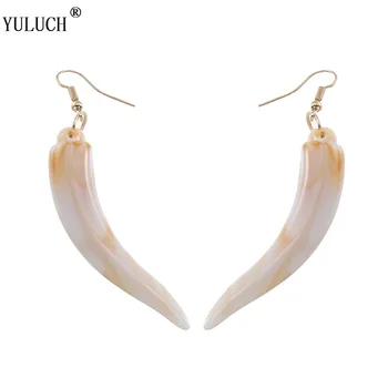 

YULUCH Novetly Resin Earrings OX Horn Resin Resin Earrings Two Colors Simple Style For Girls Woman Party Vocation