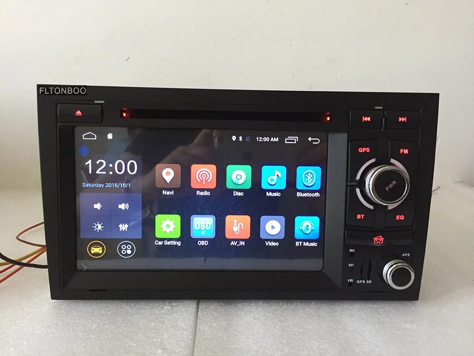 Sale 7" Android 9 for AUDI A4 2din car dvd,gps navigation,wifi,radio,bluetooth,Steering wheel Canbus,free 8g map mic,touch screen 18