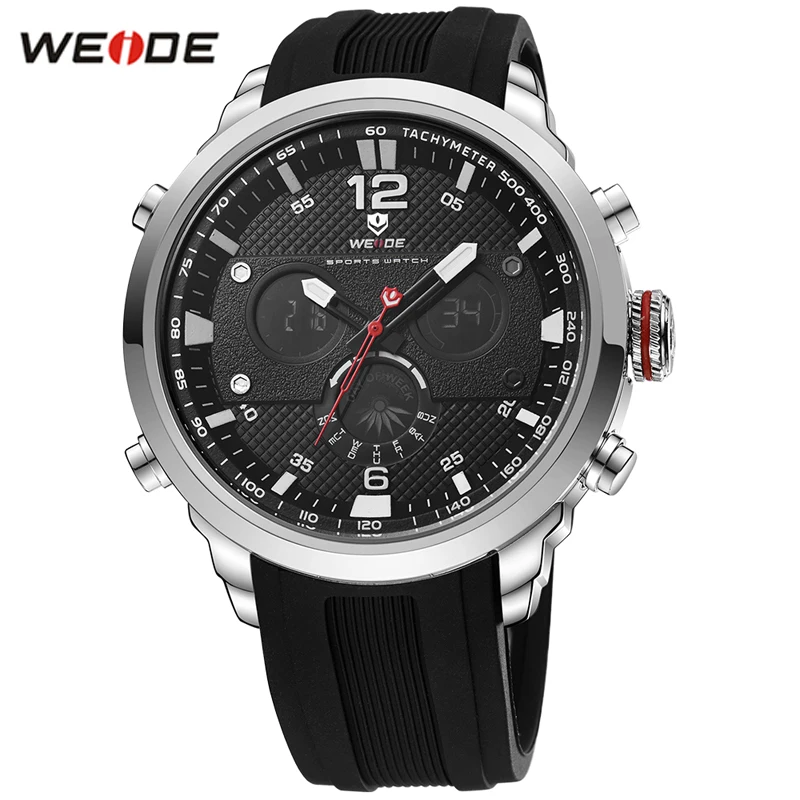 WEIDE Модные светодиодные цифровые кварцевые часы мужские военные спортивные