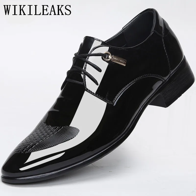 designer luxury brand wedding shoes man Patent Leather