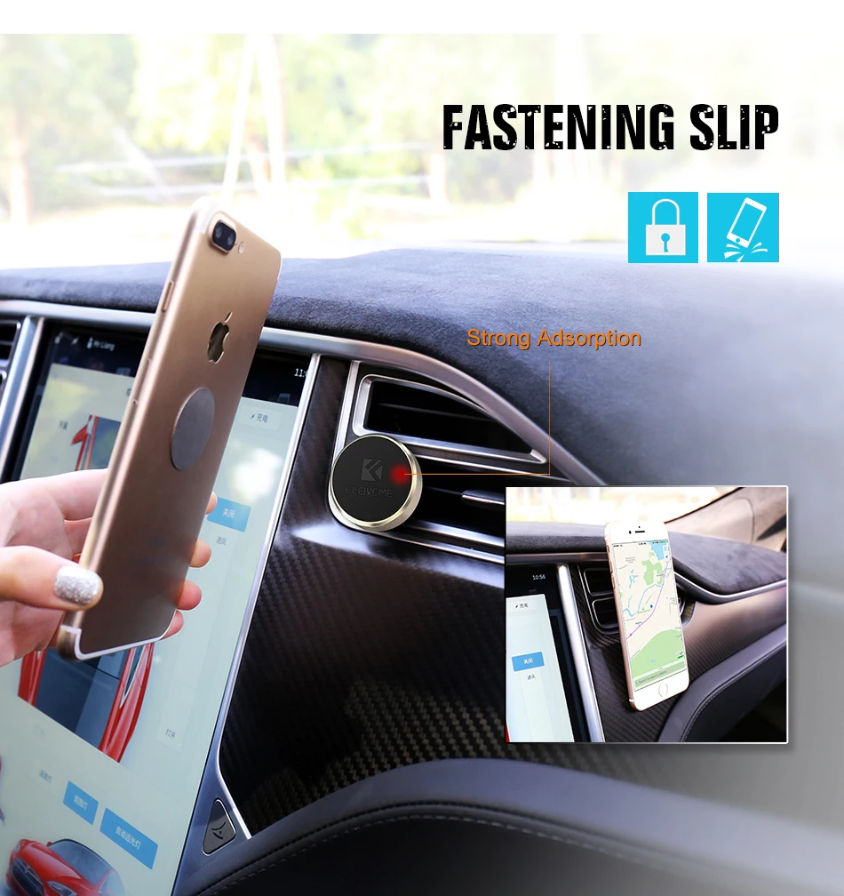 FLOVEME Universal Magnetic Car Phone Holder For iPhone 7 6 6S Plus 5 5S SE For Samsung S8 Plus S7 S6 Edge Huawei Xiaomi LG Stand (8)