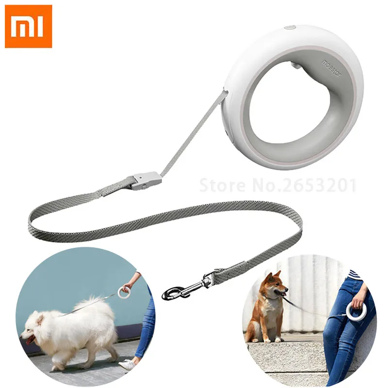

Xiaomi MOESTAR Retractable Dog Leash Ring Led lighting Flexible Pet collar Dog Puppy Traction Rope Belt Length 2.6M Smart Remote