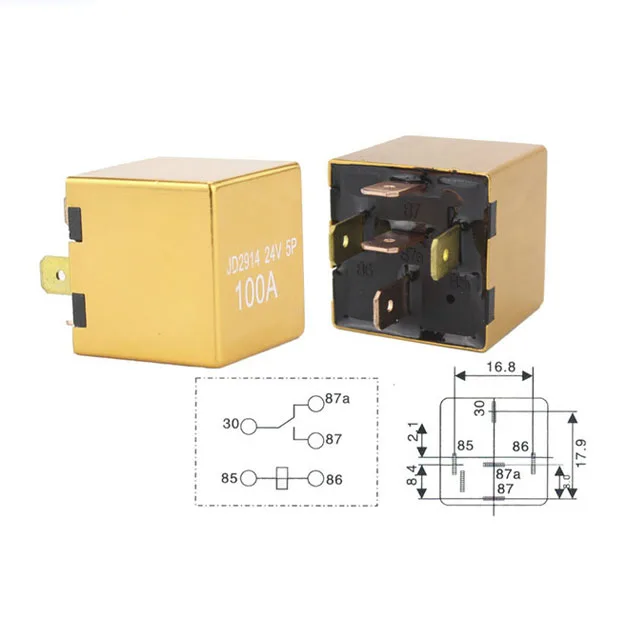 

CNSPEED Power Flasher Aluminum Car Power Relay DC 24V 100A 5 Pin Electronics Relay Switch Blink Flash Vehicle