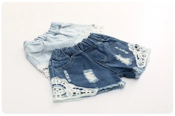 2018 summer baby girl shorts fashion girls lace Floral shorts jeans kids denim shorts Panties 2-12 Y baby wear 6