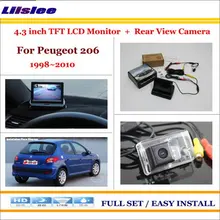 Liislee для peugeot 206 1998~ 2010 Автомобильная задняя камера заднего вида+ 4," TFT ЖК-экран монитор = 2 в 1 система парковки заднего вида