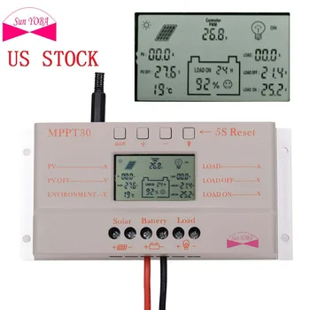 

MPPT30 30A LCD Solar Charge Controller 12V/24V auto switch LED display Solar Panel charge Regulator USB charger controller A609