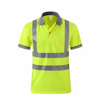 

Quick Dry Safety Clothing Night Work T-shirt Reflective Tops Workwear Dry Fit T Shirt Vest Breathable Work Safety Clothes