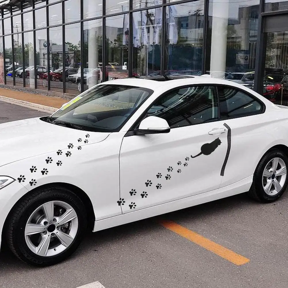 

Cat Footprint Animal Car Styling Decorative Stickers Reflective Auto Decals