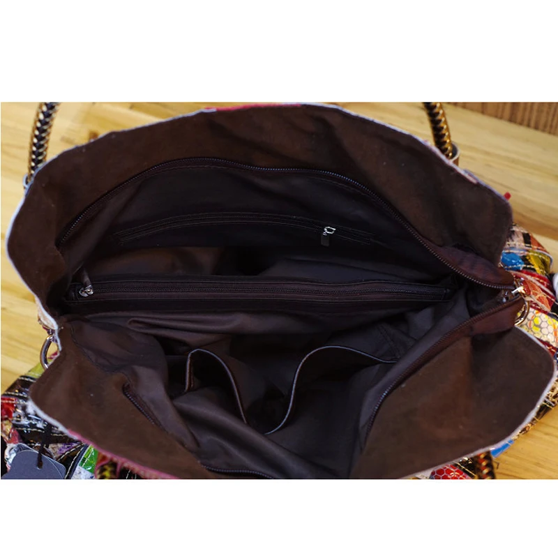 iPinee Real Cow Leather Bags For Women Brands Cowhide Paillette Genuine Leather Handbags Snake Messenger Bag Luxury Tote 5