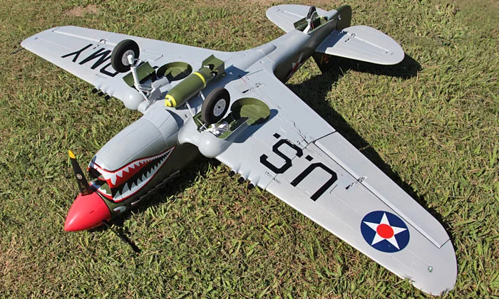 Большой масштаб Пены rc Самолеты P40 ARF Warhawk