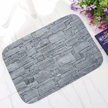 LYN&GY New Stone Wall Cobblestone Door mats Coral velvet carpet Humorous Funny Entrance Indoor Floor Mat Non-slip Doormat rug lyn stone live in lover