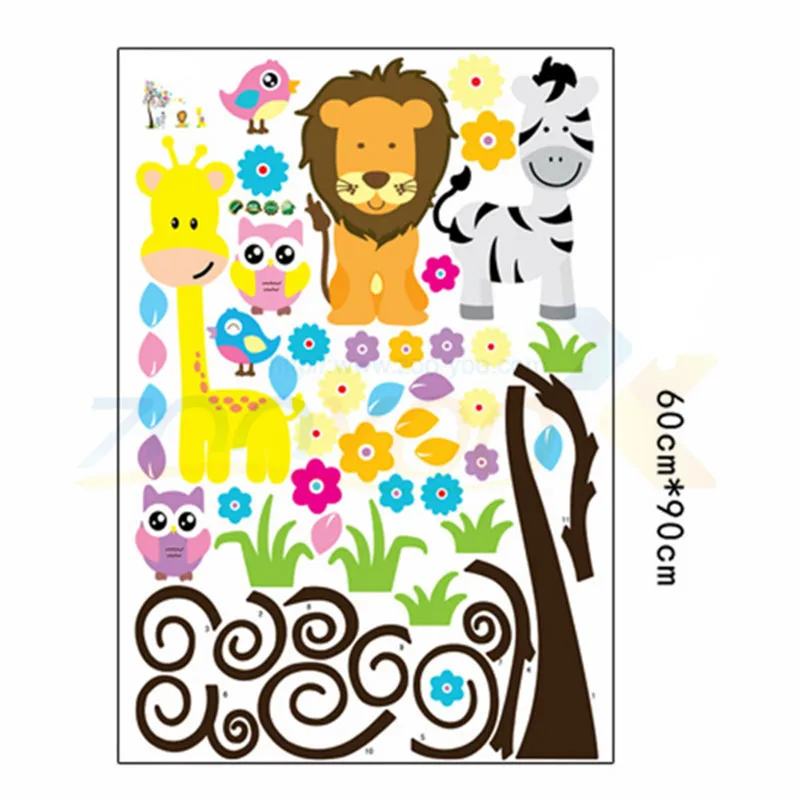 Hot Sales For Playpens Baby Owl Lions Tree WallStickers Removable Cartoon Children Rooms Decor Kids Baby's Playpen
