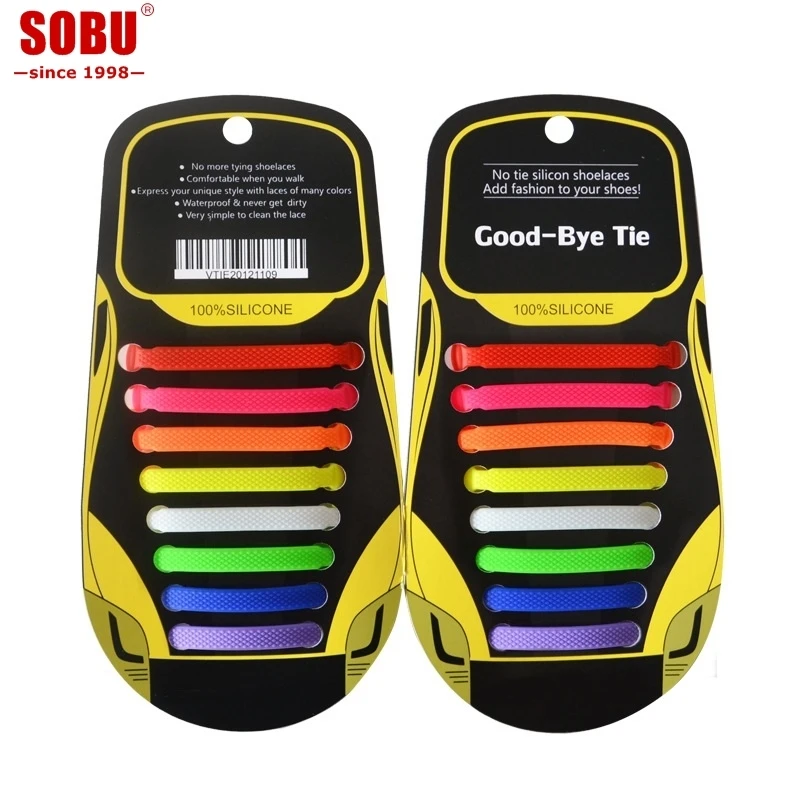 

Fashion Boxed Elastic Safety Silicone Shoelaces For Shoes Creative Shoelace No Tie Shoe Laces T105