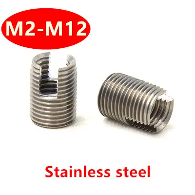 

M2 M2.5 M3 M4 M5 M6 M8 M10 Stainless Steel Self Tapping Thread Insert Screw Bushing 302 Slotted Type Wire Thread Repair Insert