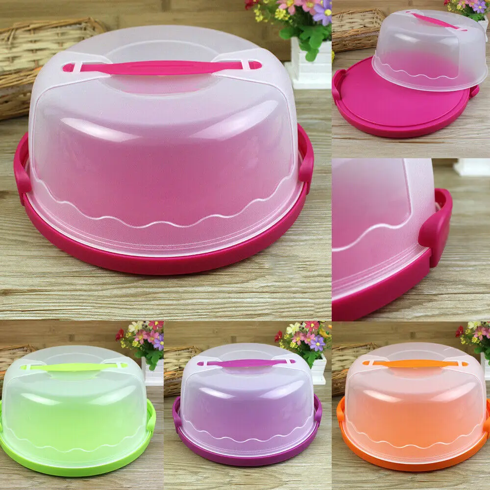 

2019 Random Color Portable Latching Cake Server Carrier Keeper Handle Storage Boxes 30*30*13CM