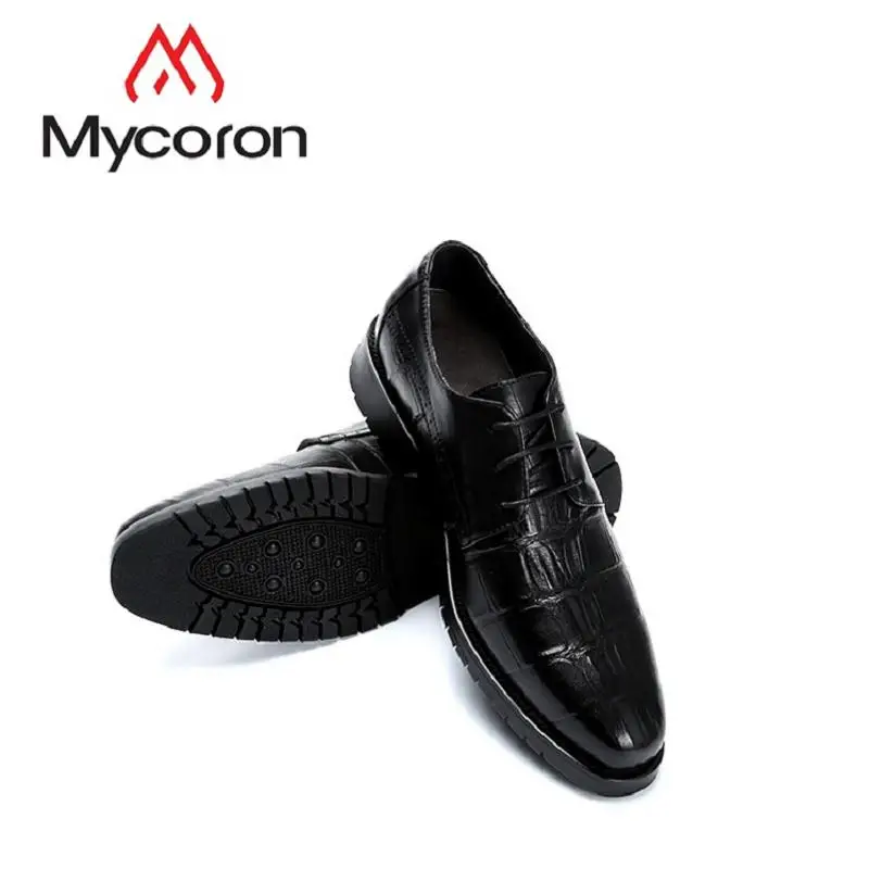 

MYCORON Spring New Fashion Men Shoe Genuine Leather Boots Lace-Up Men Wedding Formal Men Office Shoes Chaussure Homme Cuir