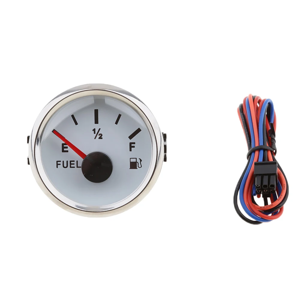 2 inch 12V Car Fuel Level Gauge Meter Fuel Sensor E-1/2-F Pointer Fuel Tank Sending Units COMBO SALE LED Light Dispalay
