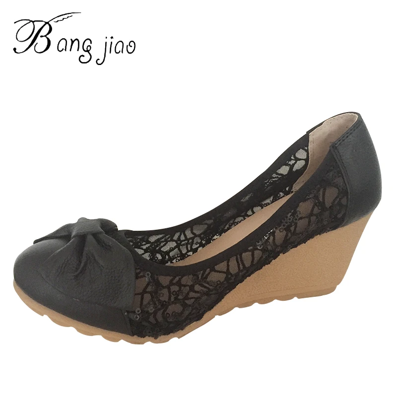 Genuine Leather 2017 Spring Summer New Women Wedges Shoes Platform