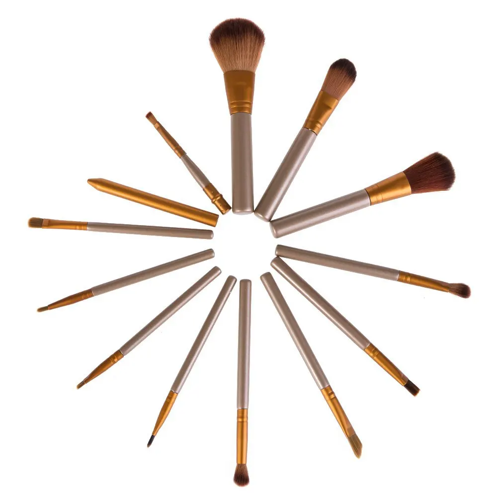 

GUSTALA 12 Pcs /Lot Professional Makeup Brush Set Cmestic Makeup Brushes Foundation Beauty Make Up Brushes with Pure Color Pouch