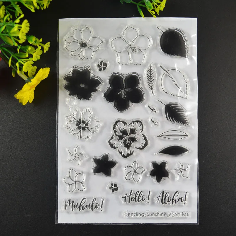 

Step color flower leaves stamp TPR silicon clear Stamp rubber seal for DIY Scrapbooking/Card Making/ Decoration Supplies