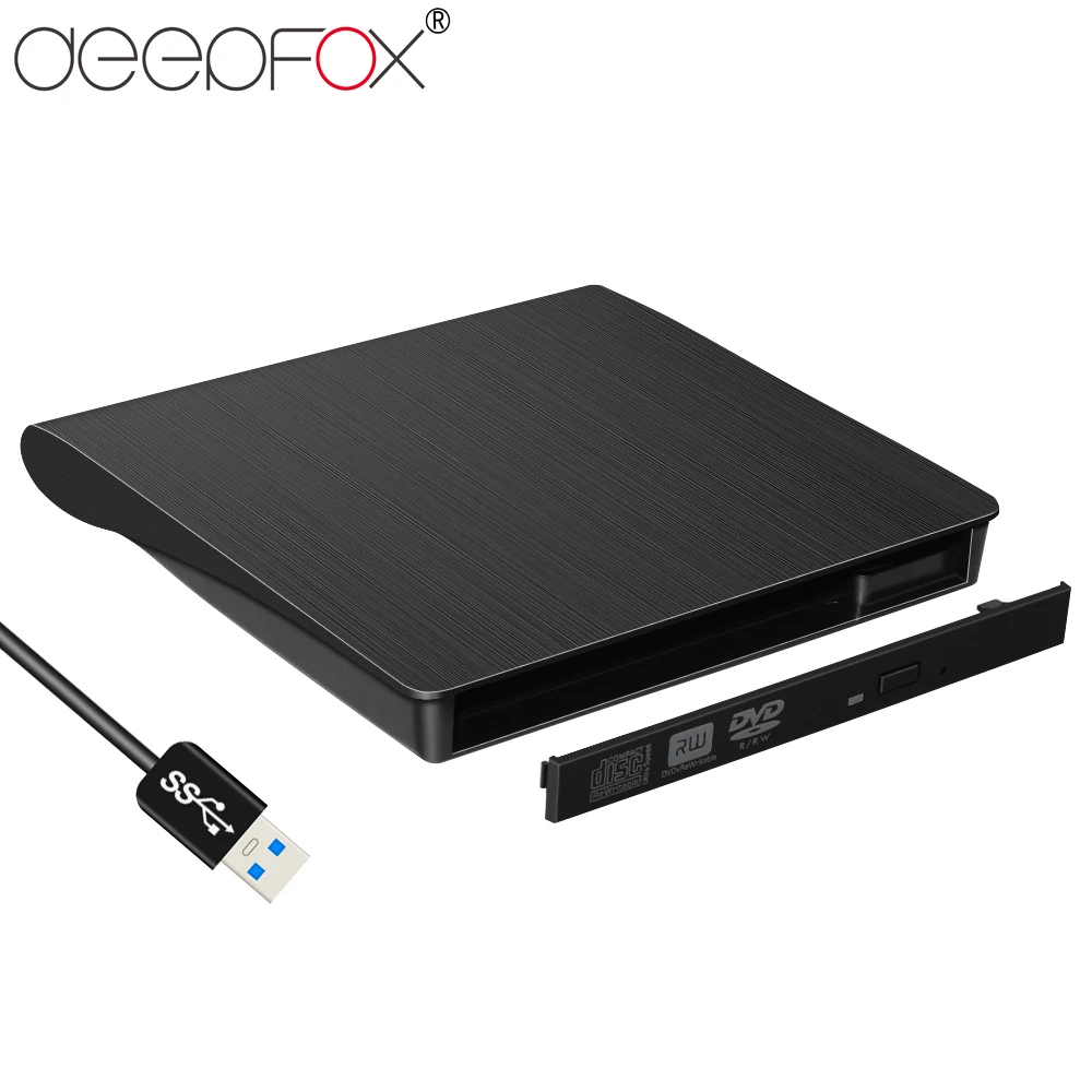 DeepFox 9,5 мм USB 3,0 SATA Оптический Дисковод чехол Комплект Внешний Мобильный корпус DVD/CD-ROM чехол для тетрадь ноутбук без диска - изображение