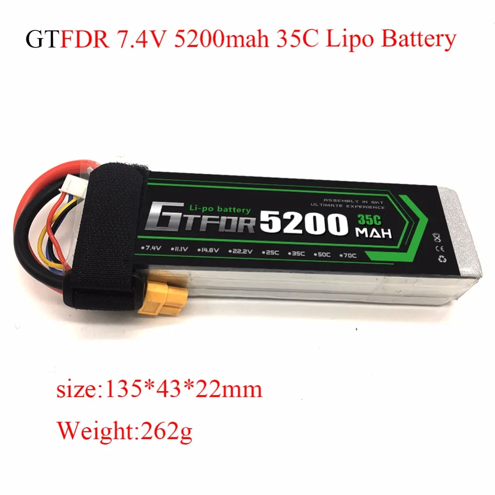 GTFDR RC автомобильный Lipo Аккумулятор 7 4 V 5200mah 35C max 70C Bateria для багги Truggy Evader BX TRX trx4 SCX10