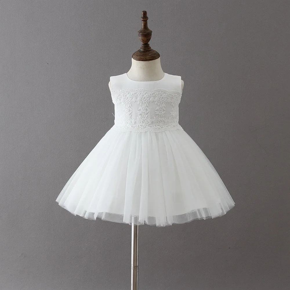 

2018 Baby Girl dress 1 Year Birthday baptism Dress Tulle Chiffon Girl Christening Dress Infant Princess Party Dresses For Girls
