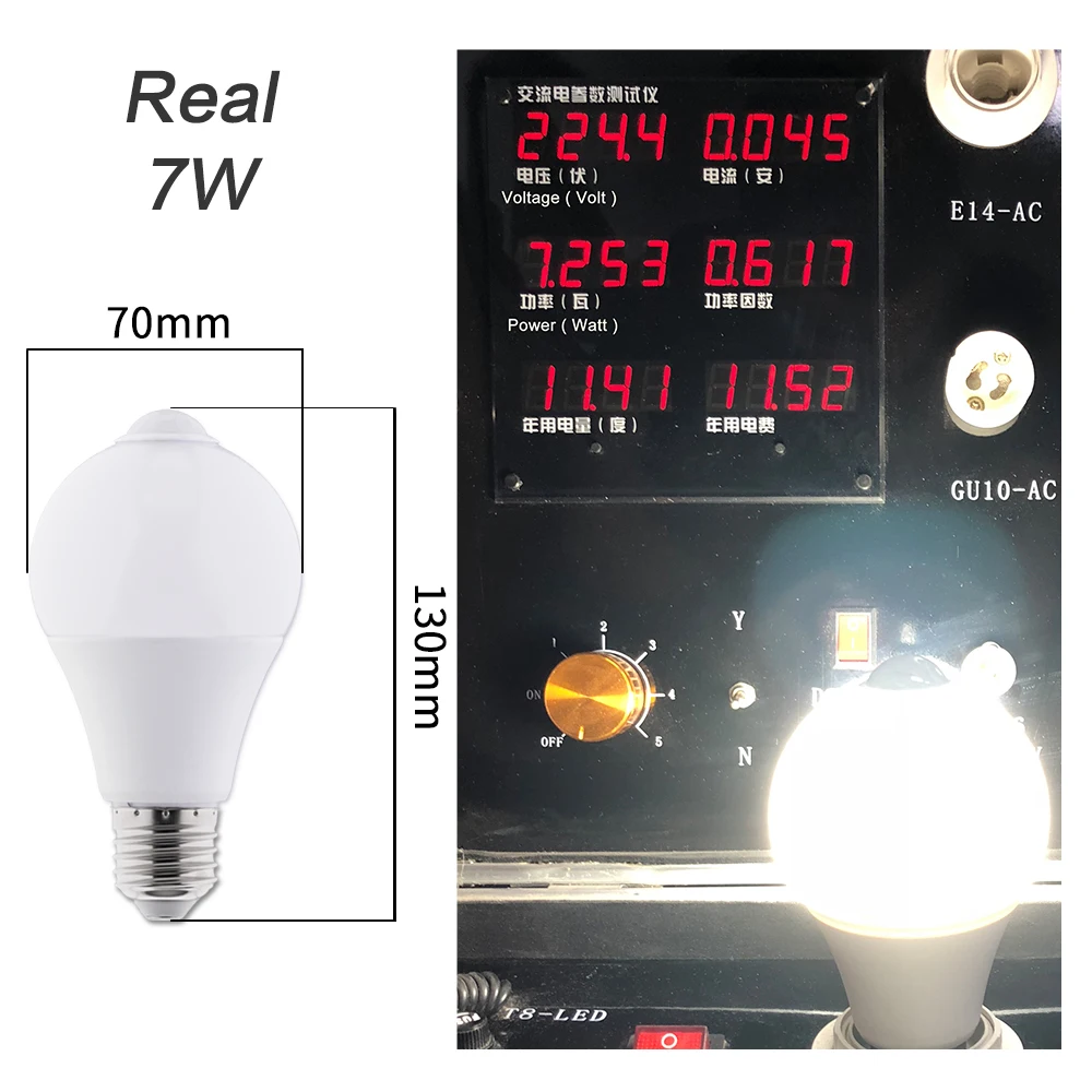 220V светодиодный Ночной светильник движения PIR Сенсор смарт лампа s 110V 5W 7W Спальня