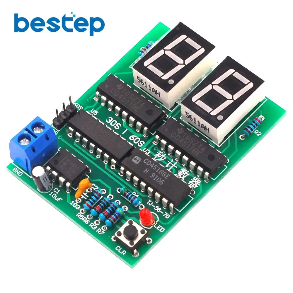 

30-60 Second Counter 30-60S Timer Simple Stopwatch Digital Electronic Technology Training Kit
