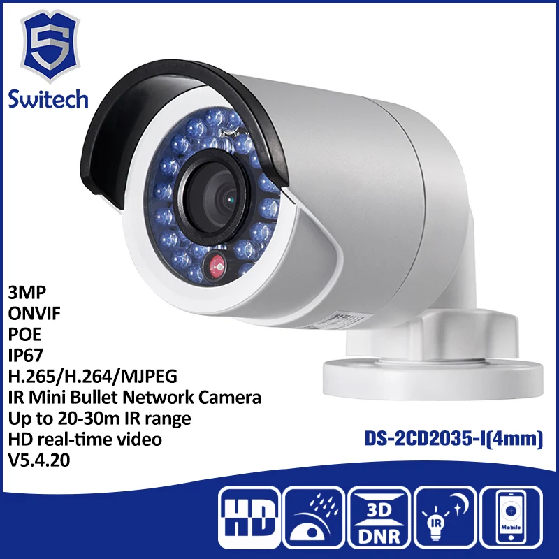 Hikvision Original Ds 2cd2035 I Replace Ds 2cd2032 I And Ds 2cd2032f I 3mp H265 Camera Ip Cctv Mini Bullet Ipc Ds 2cd2035 I Poe Hik Poe H265 Cameracamera Ip Aliexpress