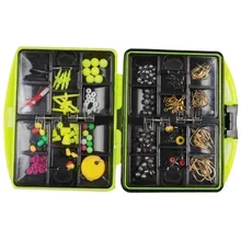 SEWS 24 kinds of Assorted Fishing tackles Swivels Jig hooks Leads Box accessory