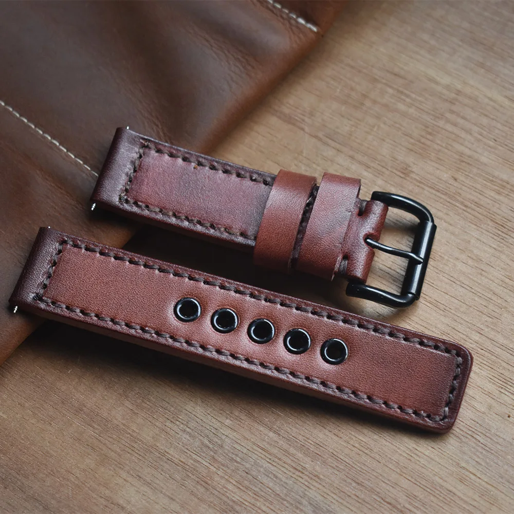 Ремешок из натуральной кожи для часов Panerai сменный Браслет с пряжкой нержавеющей