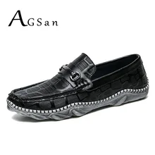 AGSan Mocasines Hombre/мужские лоферы; Роскошная Брендовая обувь для вождения; Цвет черный, белый; мужская повседневная обувь из натуральной кожи; Мокасины без застежки