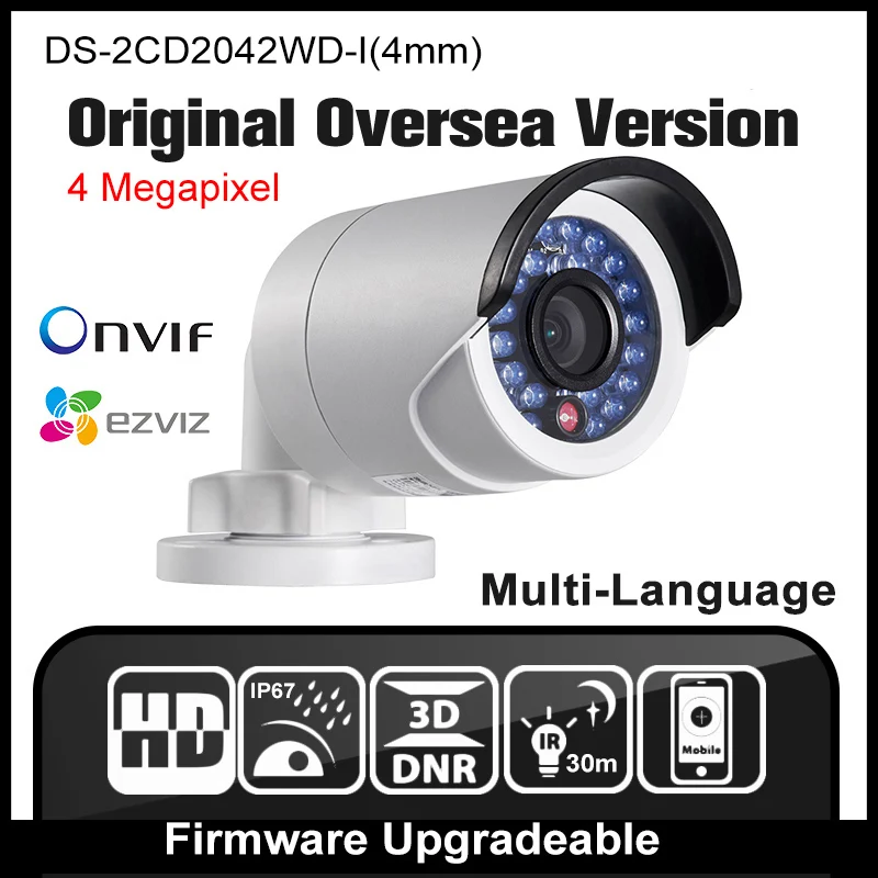 HIKVISION DS-2CD2042WD-I(4mm) Original English Version IP camera 4MP CCTV Camera POE Network camera P2P H265 Onvif IPC HD HIK