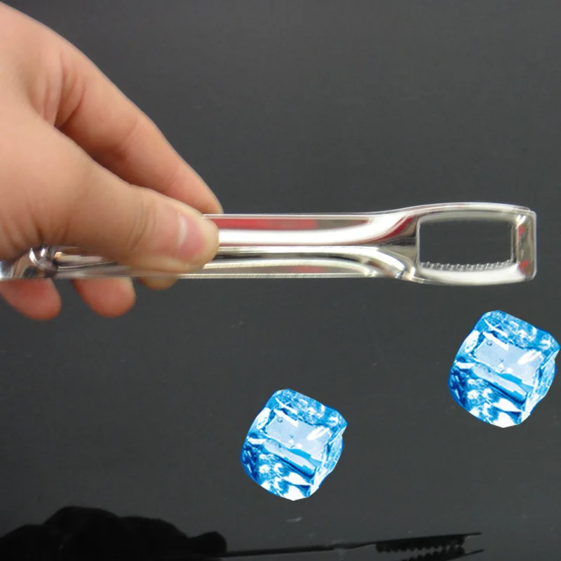 1PC Stainless Steel Barbecue BBQ Clip Bread Food Ice Clamp Ice Tongs Tool Bar Kitchen Accessories LB 534