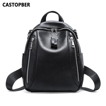 

2020 New Summer Cowhide Genuine Leather Women Mini Backpack for Traveling Small Shoulder Bags for Middle School Girls Ladies Bag