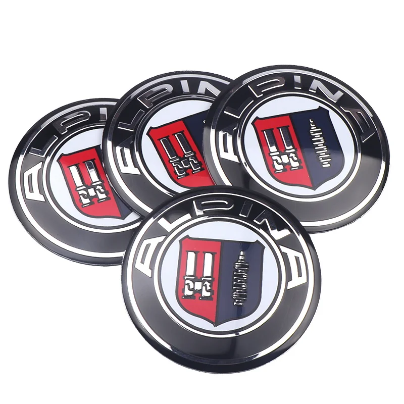 ALPINA DECAL STICKER Aluminum EMBLEM LOGO X4 56mm