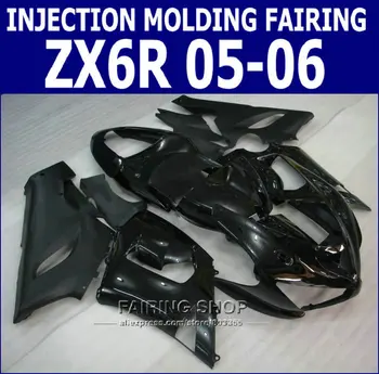 

Low price!! Fairing kit ZX6r 05 06 2005 2006 Injection Fairings For Kawasaki Ninja /all black painted v78