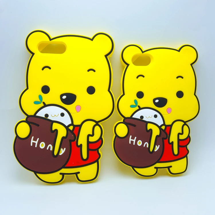 

soft silicone Case For iPhone 8 7 6 6S Plus 5 SE New Cute 3D Cartoon honey Winnie Pooh Fundas Rubber Cover phone cases