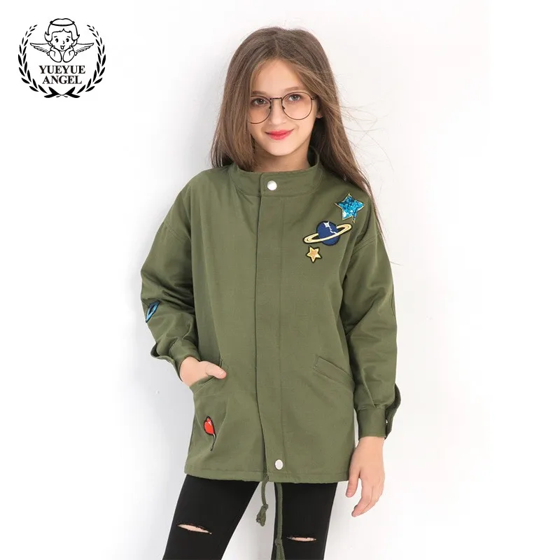

Spring Baby Coat Green Childrens Coats Jacket Spring Jacket For Girl Windbreaker Casaco Menina Clothes For Girls 12 Years Old
